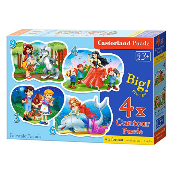 Пазл Казки 3-4-6-9 елементів 005062 Пазл Казки 3-4-6-9 елементів 005062