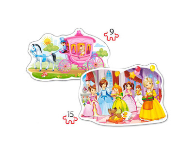 Пазли 2в1 9/15 елементів "Бал принцес" 020034