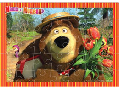 Пазли мякі А4 "Ведмедик із квітами" VT1104-03