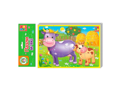 Мякі пазли Vladi Toys А5 "Тварини ферми" фомові VT1103-44