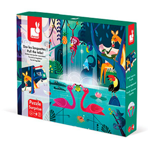Пазл-сюрприз Janod Свято в джунглях 20 елементів J02687 Пазл-сюрприз Janod Свято в джунглях 20 елементів J02687