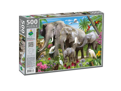 Пазли " Єнергія Плюс 500 єлементів Слони" Єнергія Плюс 500 єлементів Ен.3606