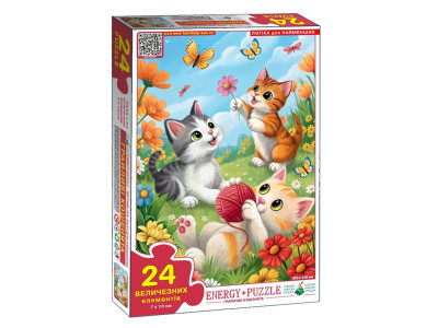 Пазл Енергія Плюс Грайливі кошенята 24 елементів Ен.8243