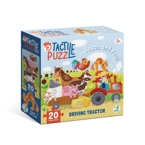 Пазл Dodo За кермом трактора з тактильними вставками 20 елементів 300658