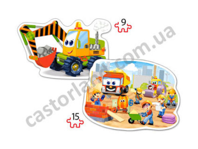 Пазли 2в1 (9/15 елементів) "Будівельні роботи" 020065