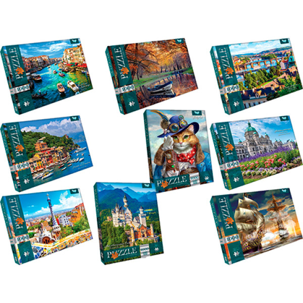 Пазли 1000 елементів 10 видів С1000-09-010203...10