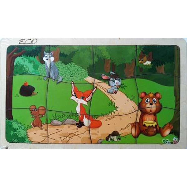 Пазл деревяний у рамці "Лісові мешканці" SP0334