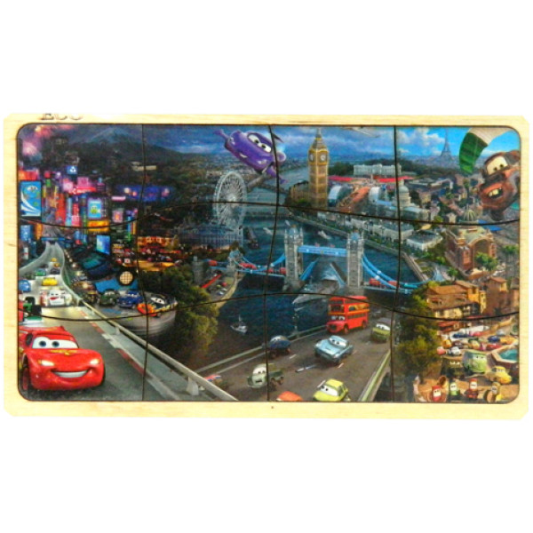 Пазл деревяний в рамці: Машинки 3 PW3526