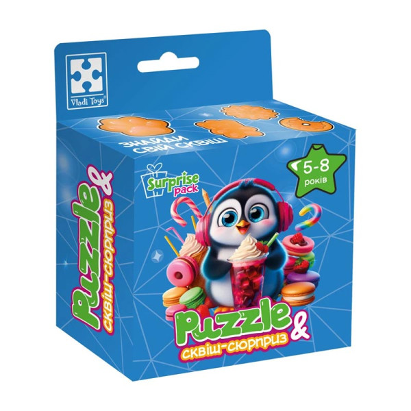 Пазли Vladi Toys "Пінгвінятко" із сквіш-сюрпризом VT8030-06