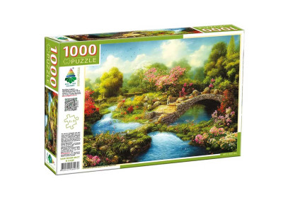 Пазли 1000 " Кам'яний міст у саду" Эн.4979