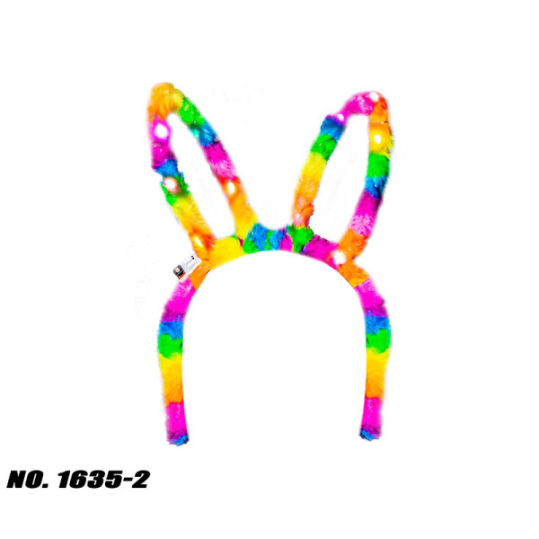 Обруч з вушками зайчика різнобарвний для дітей 1635-2