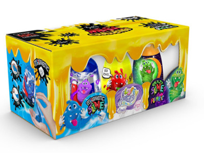 Слайм Danko Toys 3 в 1 "Magnetic Slime" "Fluffy Slime" "Crazy Slime Fluor SLM-14-01U