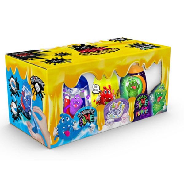 Слайм Danko Toys 3 в 1 "Magnetic Slime" "Fluffy Slime" "Crazy Slime Fluor SLM-14-01U
