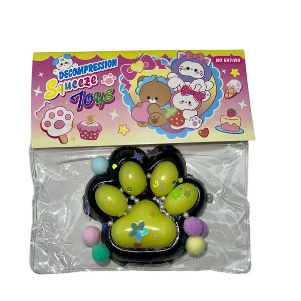 Лапки антистрес чорні Paw-2_Yellow Лапки антистрес чорні Paw-2_Yellow