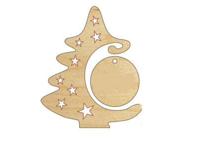 Деревяна іграшка на ялинку: Ялинка 2020 НГ1918