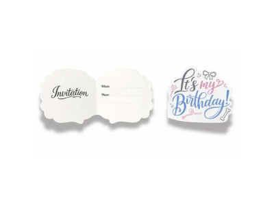 Фігурне запрошення FunMi "It`s my birthday бантик" біле 10х11 см 10 штук 22756 Фігурне запрошення FunMi "It`s my birthday бантик" біле 10х11 см 10 штук 22756