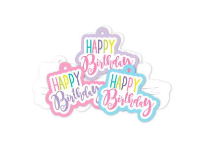 Набір тегів FunMi "Happy Birthday" кольоровий 9х8 см 10 штук 22761