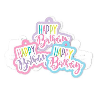 Набір тегів FunMi "Happy Birthday" кольоровий 9х8 см 10 штук 22761