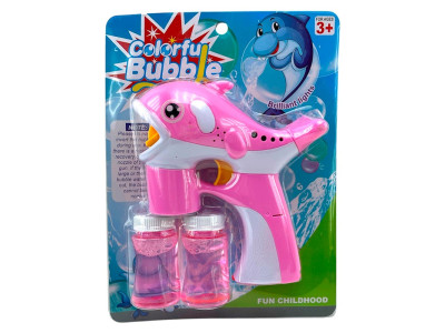 Пістолет "Дельфінчик" з мильними бульбашками на батарейках 9618-4_Pink