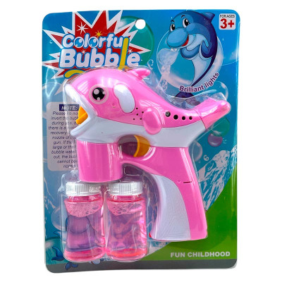 Пістолет "Дельфінчик" з мильними бульбашками на батарейках 9618-4_Pink
