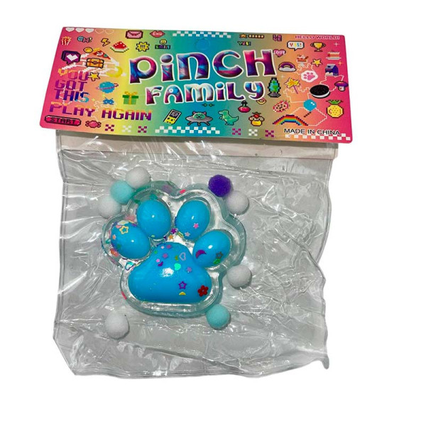 Лапка антистрес прозора з блакитним st-11