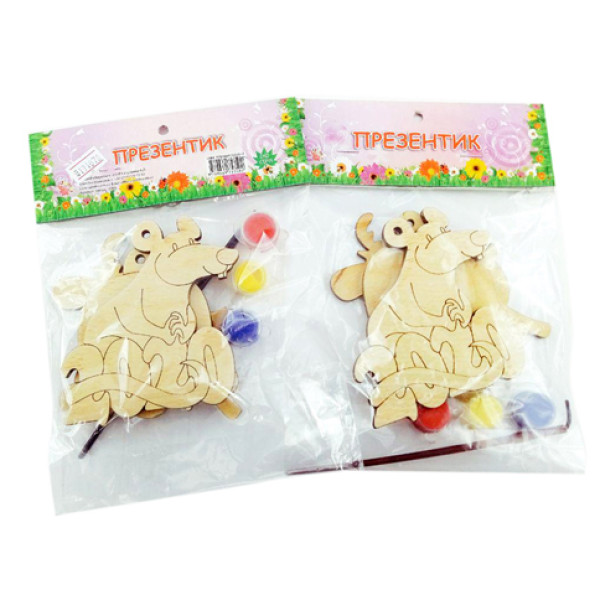 Деревяна розмальовка Новорічний Подарунок: Прикраси