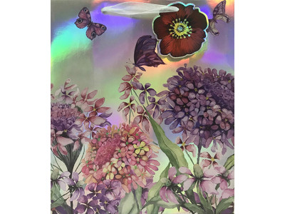 Подарунковий пакет "Гортензії та метелики" 25х30х13 см 280790