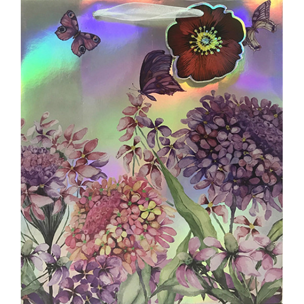 Подарунковий пакет "Гортензії та метелики" 25х30х13 см 280790