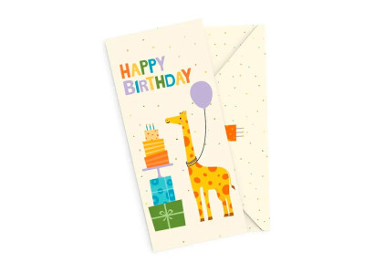 Подарунковий конверт FunMi "Happy Birthday жирафа" 22483