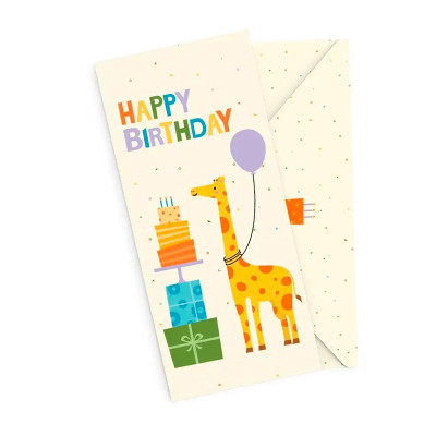 Подарунковий конверт FunMi "Happy Birthday жирафа" 22483
