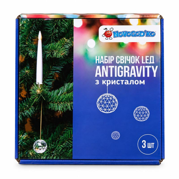 Набір свічок Led antigravity з кристалом 3 штуки 974220
