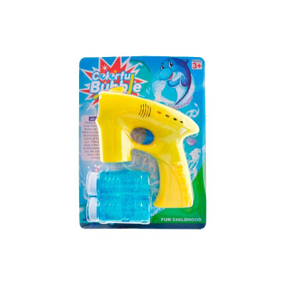 Пістолет з мильними бульбашками на батарейках на блістері 9618-21_Yellow