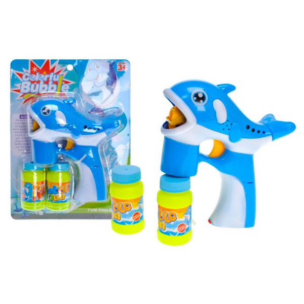 Пістолет "Дельфінчик" з мильними бульбашками на батарейках 9618-4_Blue