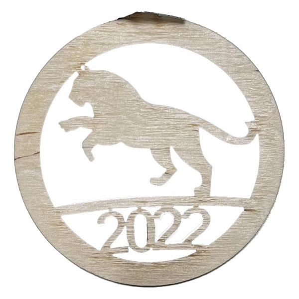 Деревяна іграшка на ялинку: Тигр 2022 (у) НГ1913