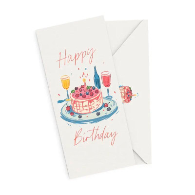 Подарунковий конверт FunMi "Happy Birthday торт" кольоровий 22485