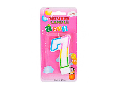 Свічка-цифра кольорова з блискітками 10-116
