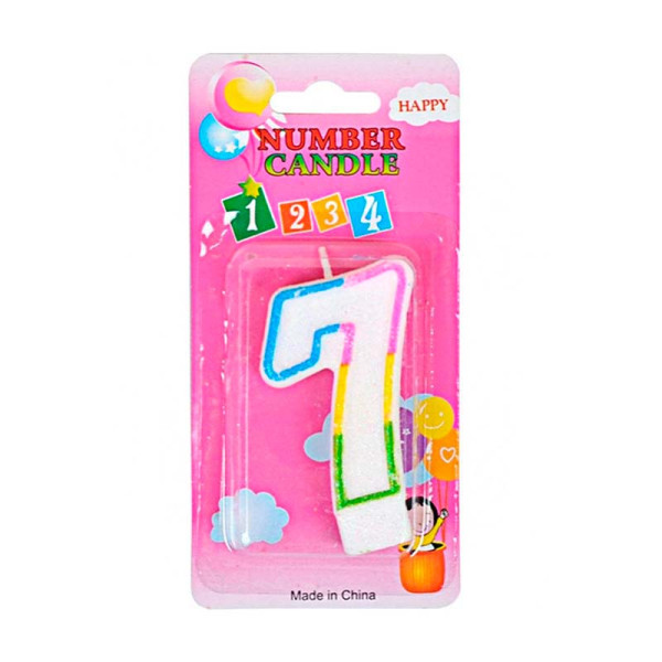 Свічка-цифра кольорова з блискітками 10-116 Свічка-цифра кольорова з блискітками 10-116