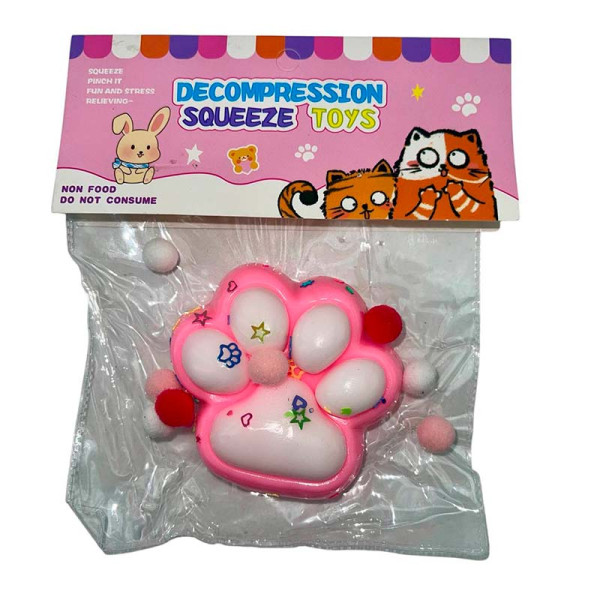 Лапка антистрес рожева з білим st-2