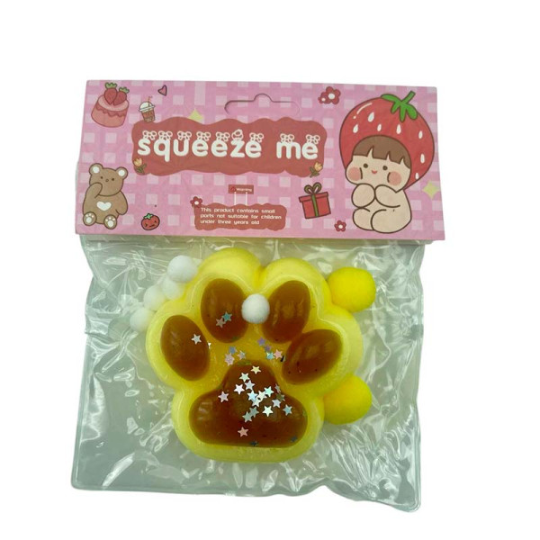 Лапка антистрес жовта з коричневим st-19 Лапка антистрес жовта з коричневим st-19