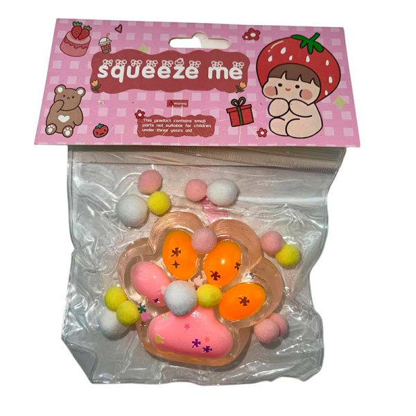 Лапка антистрес прозора рожева з помаранчовим st-32