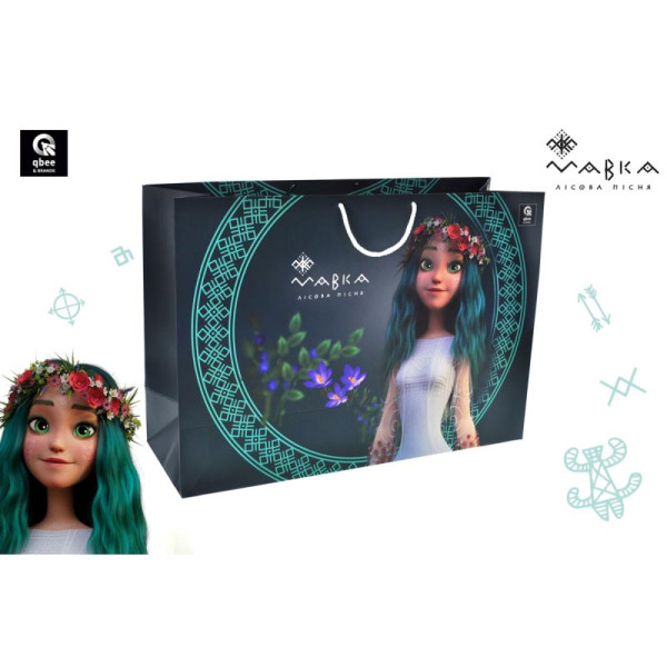 Подарунковий пакет qbee "Мавка" паперовий XL QB004-305 Подарунковий пакет qbee "Мавка" паперовий XL QB004-305