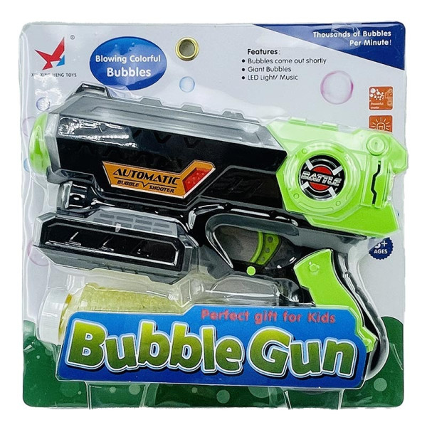 Іграшковий Пістолет стріляє мильними бульбашками зі світлом XH-031_Black Іграшковий Пістолет стріляє мильними бульбашками зі світлом XH-031_Black