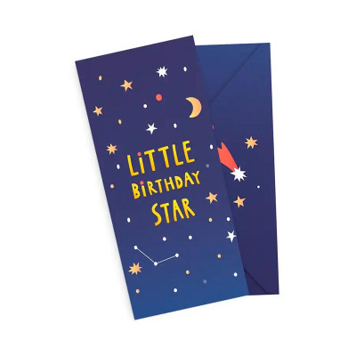 Подарунковий конверт FunMi "Little birthday star" синій 22497