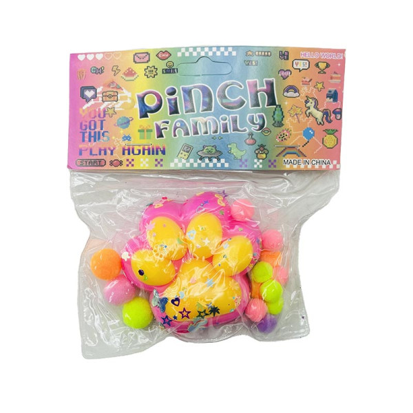 Сквіш Лапка-антистрес рожево-жовта st-78