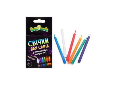 Свічкки для свят з кольоровим полумям 6 шт. 6 кольорів PL4005 Свічкки для свят з кольоровим полумям 6 шт. 6 кольорів PL4005
