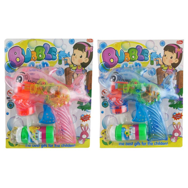 Пістолет з мильними бульбашками механічний на блістері 2види 2568