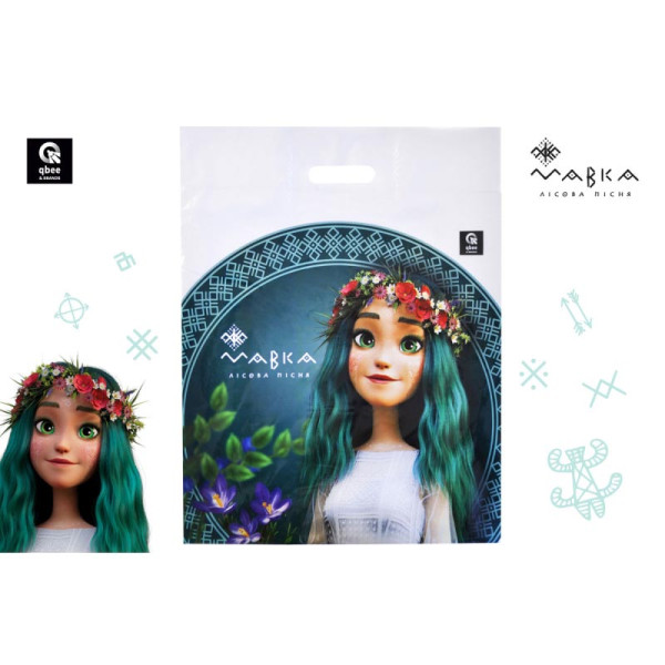 Подарунковий пакет qbee "Мавка" поліетиленовий L QB005-202 Подарунковий пакет qbee "Мавка" поліетиленовий L QB005-202