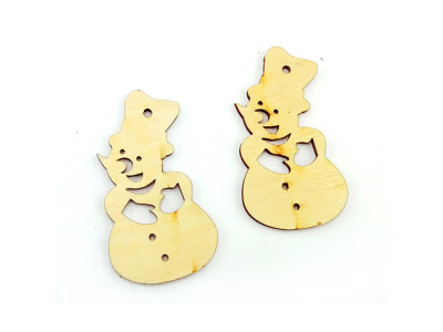 Деревяна іграшка на ялинку: Сніговик НГ1909