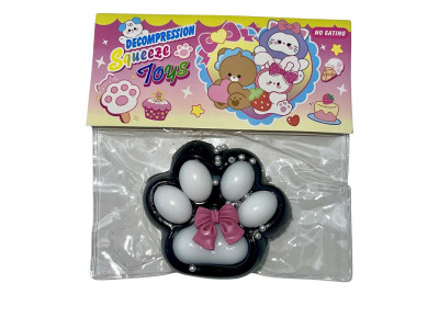 Лапки антистрес чорні Бантик Paw-3_White