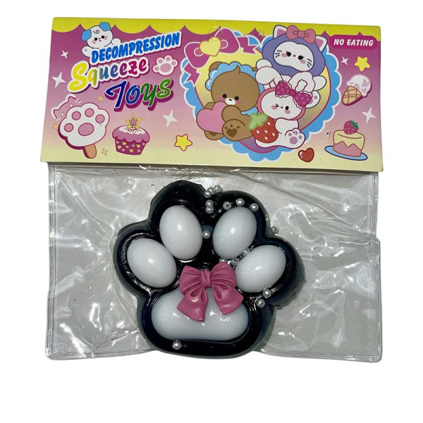 Лапки антистрес чорні Бантик Paw-3_White